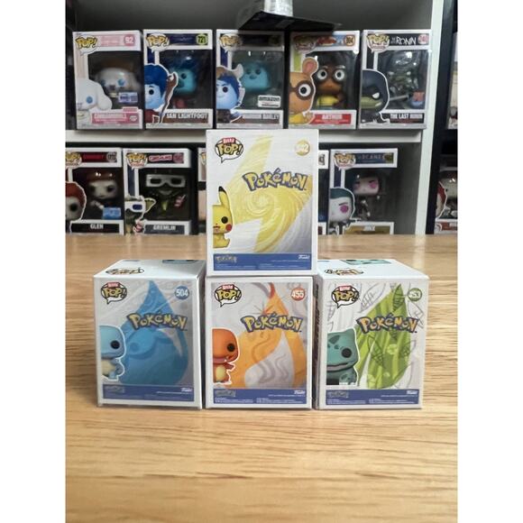 4 BITTY Starter Pokemon 1" Funko Pops Bulbasaur Charmander Squirtle Pikachu Pop - Picture 4 of 6